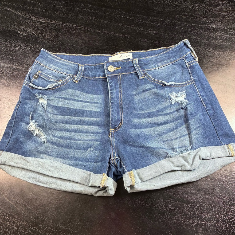 KanCan Distressed Blue Jean Shorts